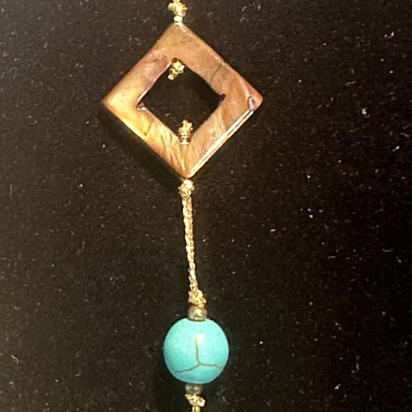 Premier Promenade NECKLACE Turquoise Shell Tigers Eye 30" + 3" NEVER WORN - Picture 5 of 8